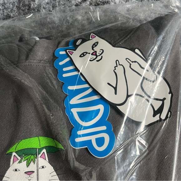 NEW RIPNDIP Splish Splash Charcoal Hoodie Unisex Size Small (Totoro Inspired) - Picture 6 of 8